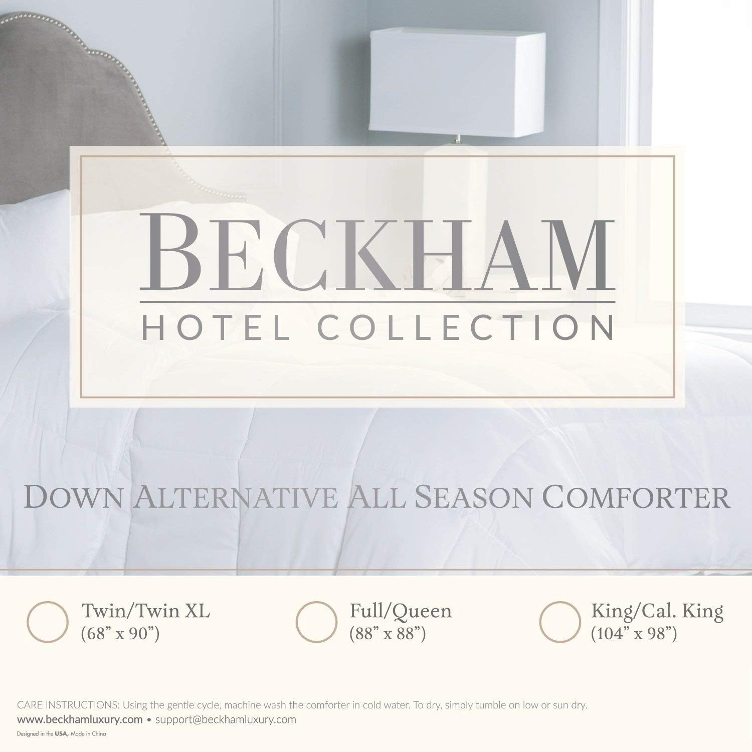 image:imageBeckham Hotel Collection 1300 Series All Season Luxury Goose Down Alternative Comforter FullQueen Gray