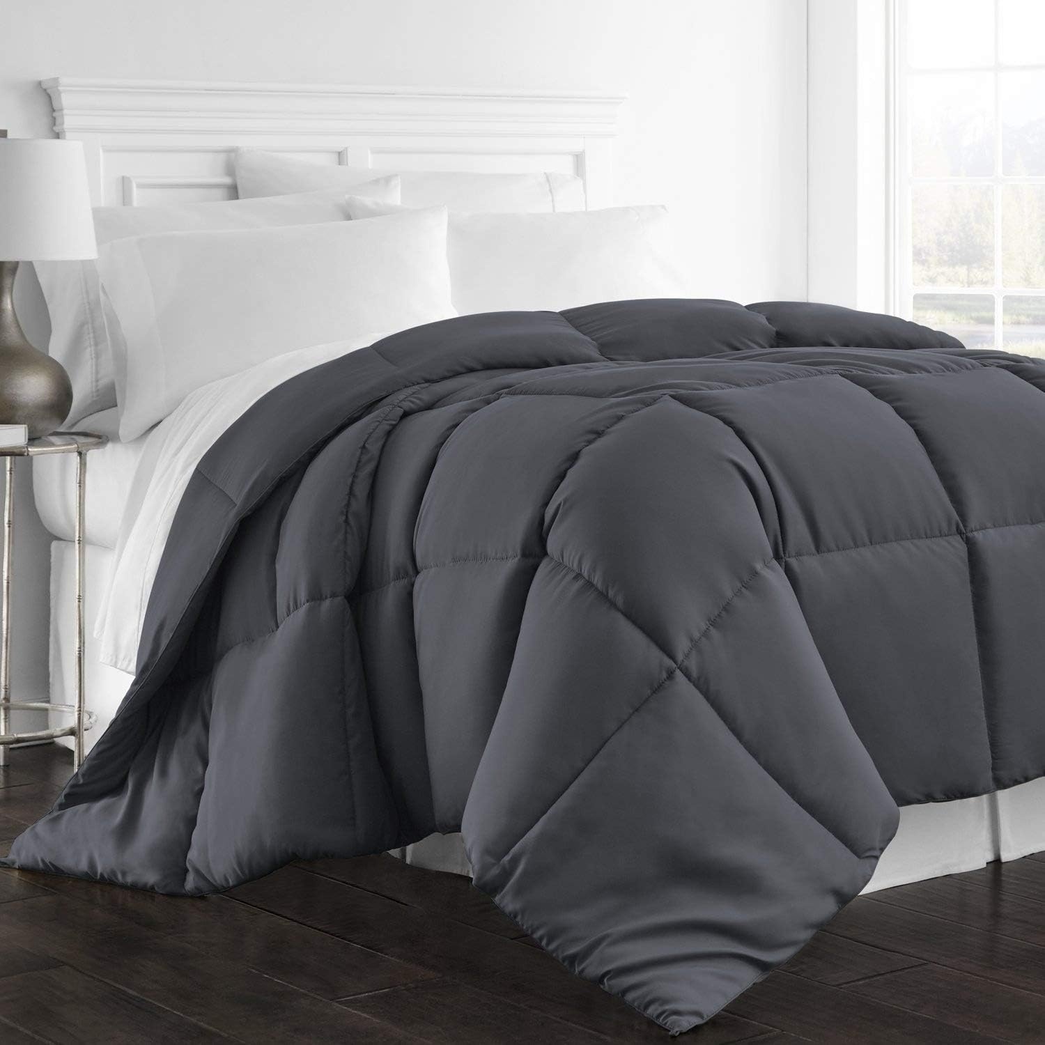 image:imageBeckham Hotel Collection 1300 Series All Season Luxury Goose Down Alternative Comforter FullQueen Gray