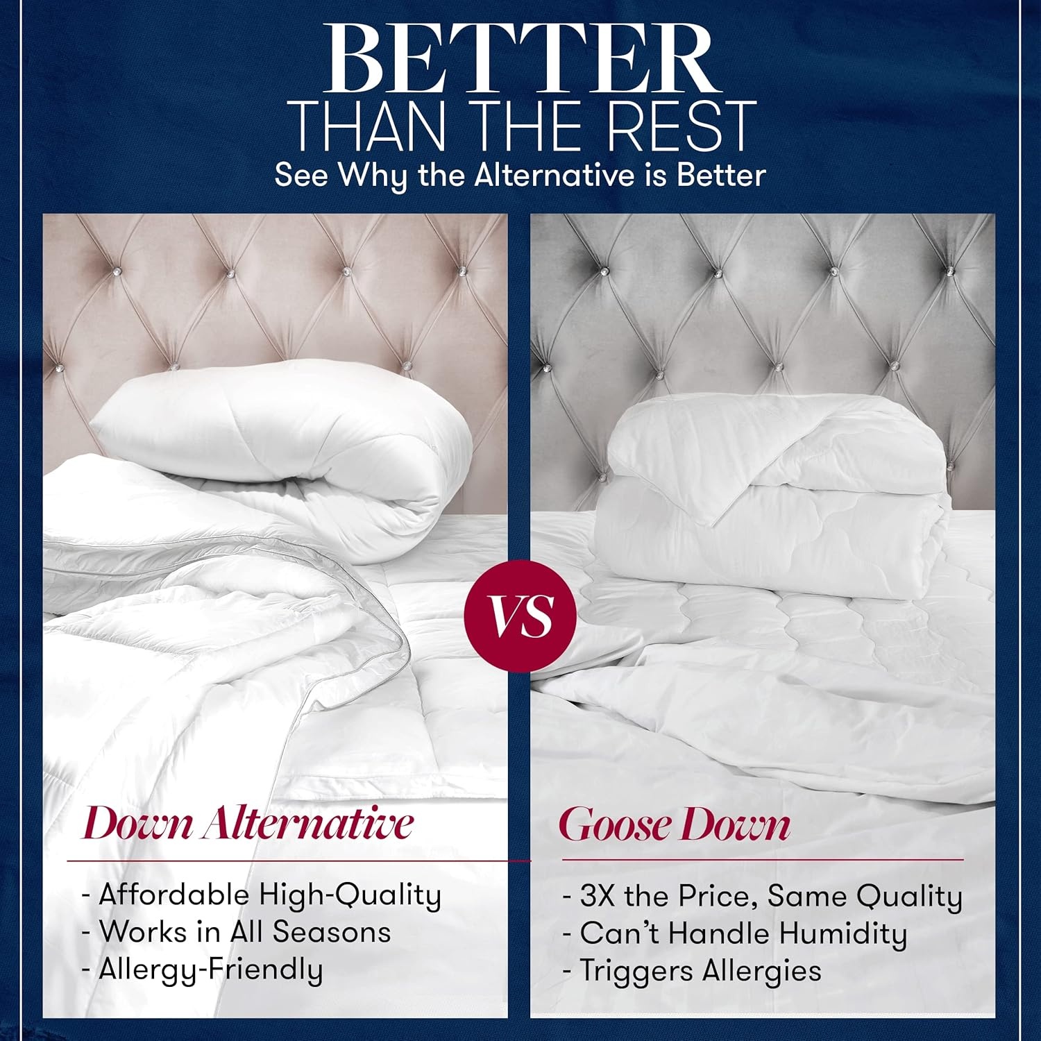 image:imageBeckham Hotel Collection FullQueen Size Comforter 1600 Series Down Alternative Home Bedding amp Duvet Insert CreamOlive