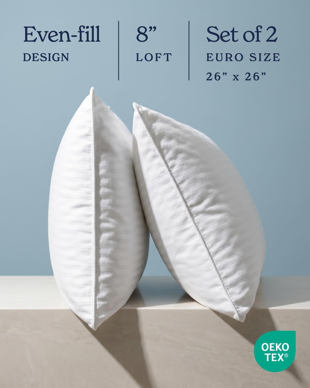 image:imageBeckham Hotel Collection Bed Pillows King Size Set of 2 Down Alternative Pillow for Back Stomach or Side SleepersWhite
