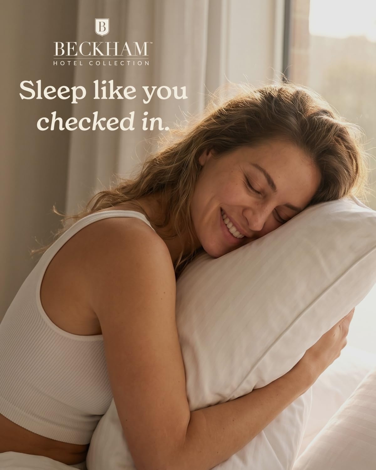 image:imageBeckham Hotel Collection Bed Pillows King Size Set of 2 Down Alternative Pillow for Back Stomach or Side SleepersWhite