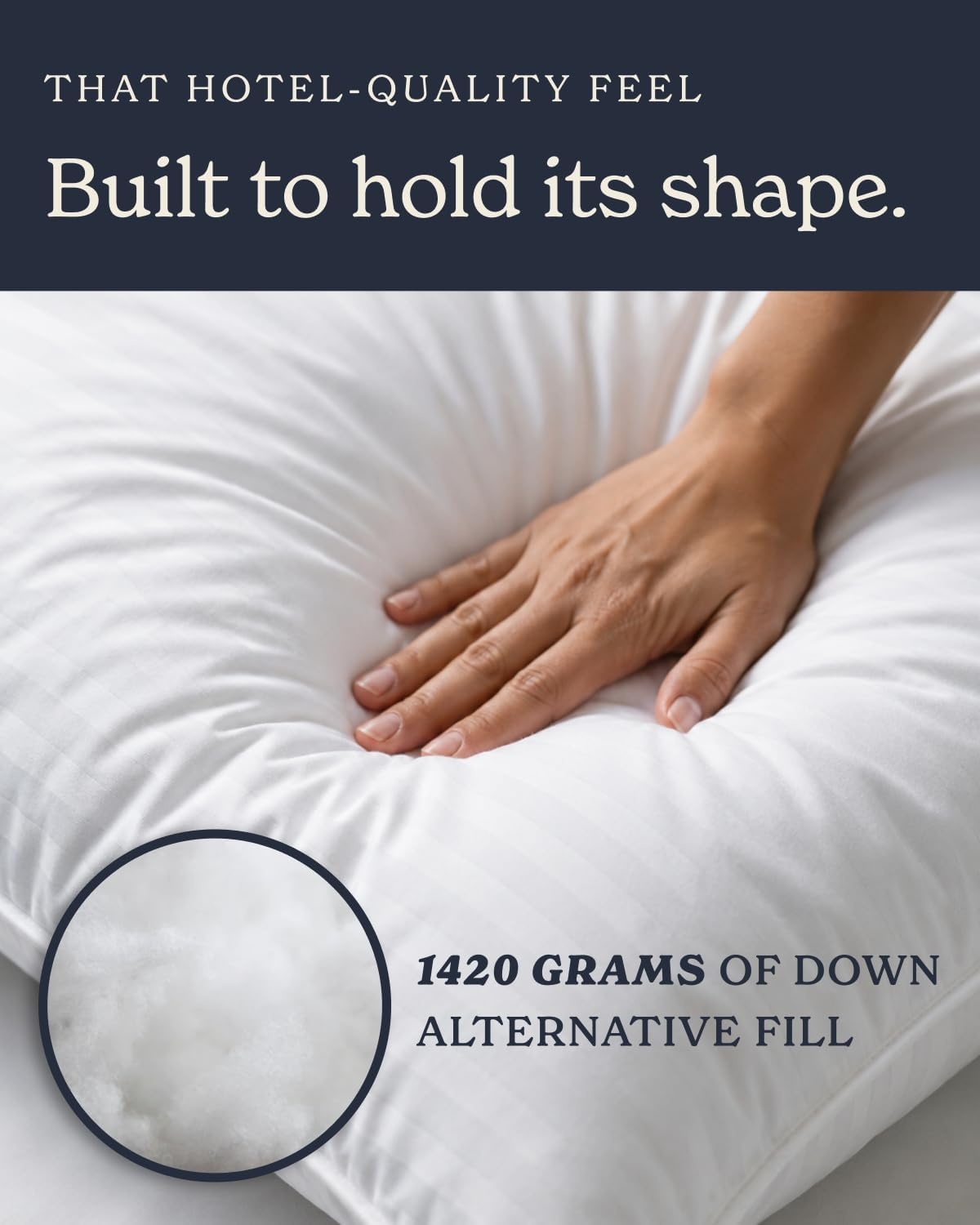 image:imageBeckham Hotel Collection Bed Pillows King Size Set of 2 Down Alternative Pillow for Back Stomach or Side SleepersWhite
