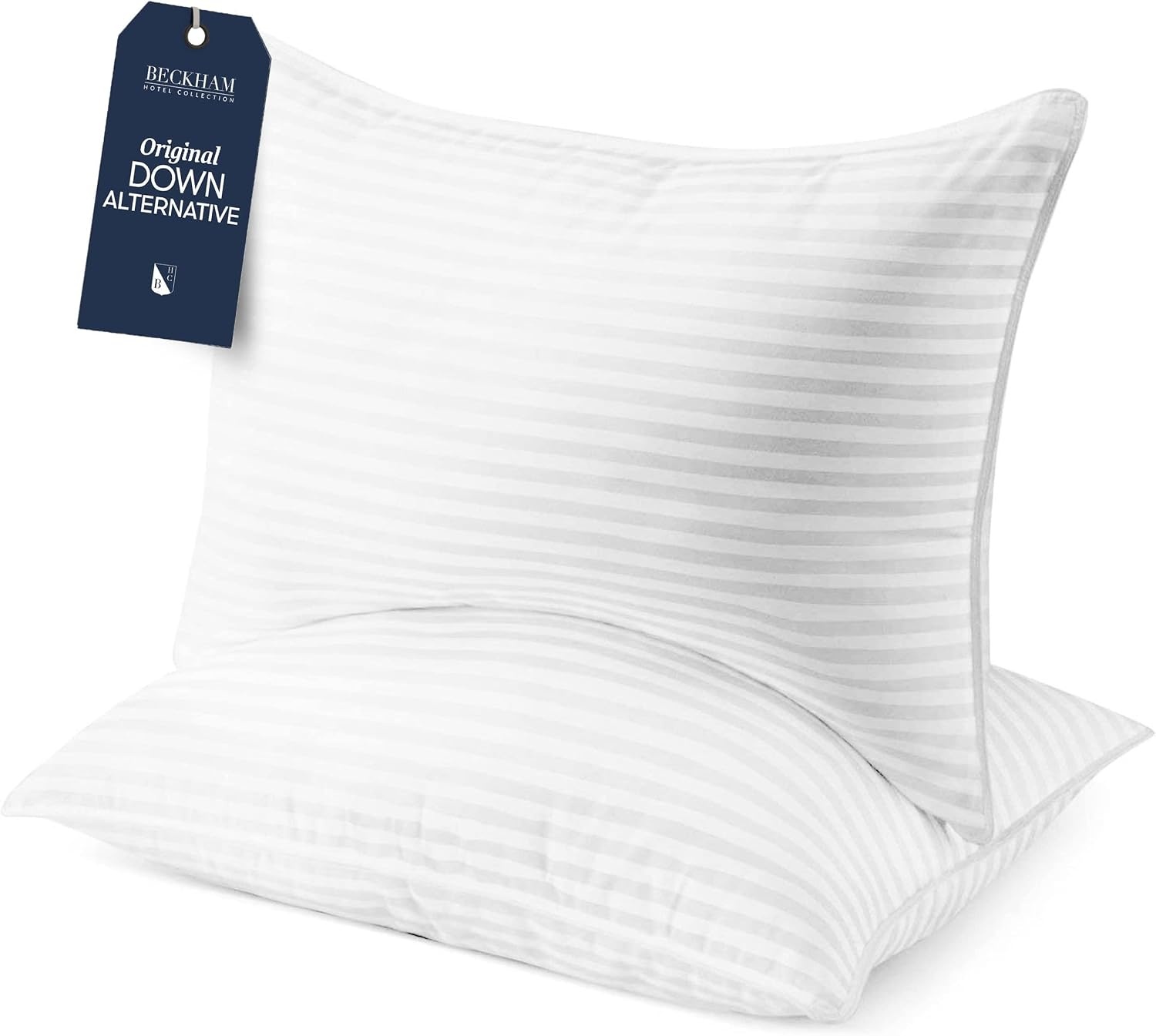 image:imageBeckham Hotel Collection Bed Pillows King Size Set of 2 Down Alternative Pillow for Back Stomach or Side SleepersWhite