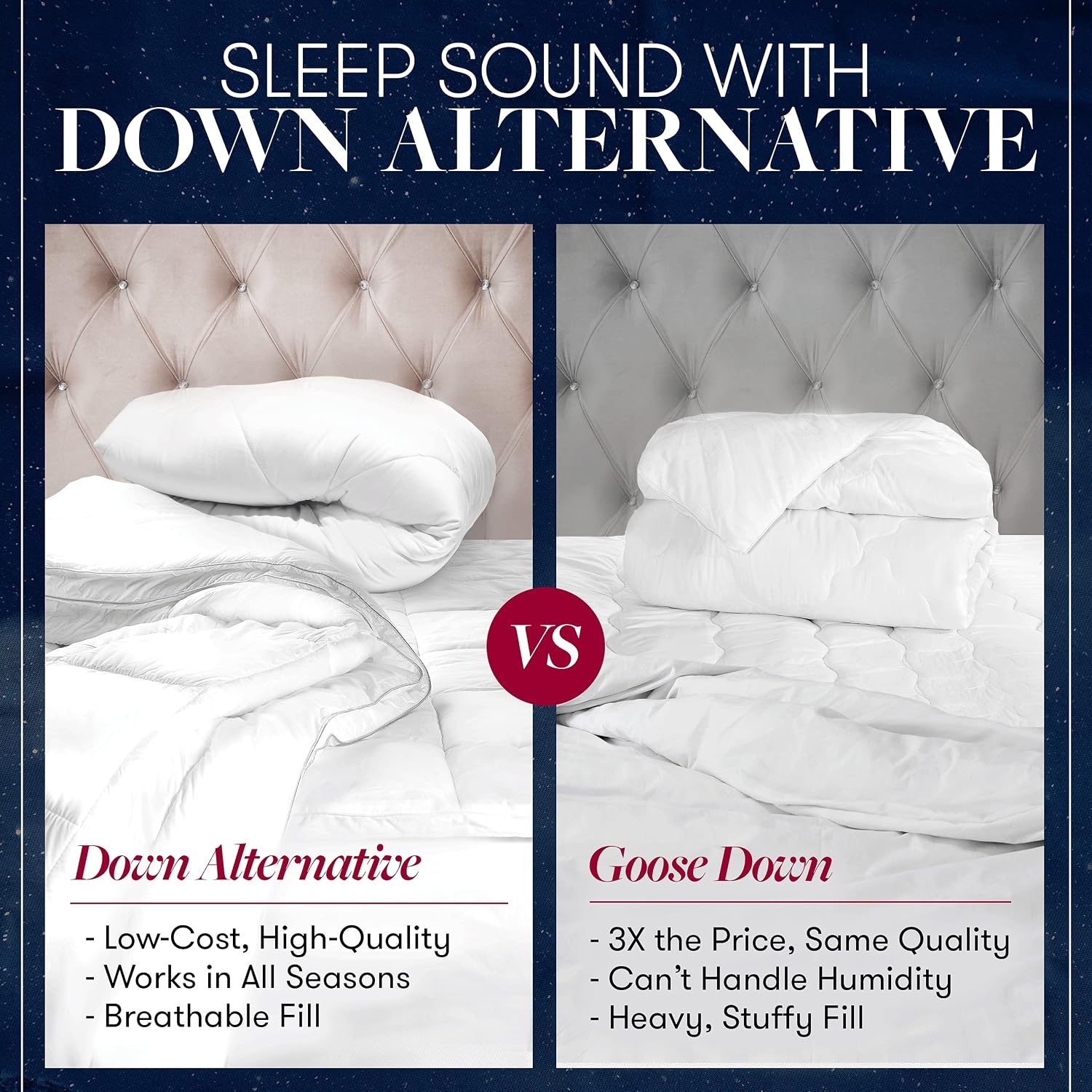 image:imageBeckham Hotel Collection Goose Down Alternative Reversible Comforter All Season Premium Quality Luxury Comforter TwinTwin XL GreyBlack
