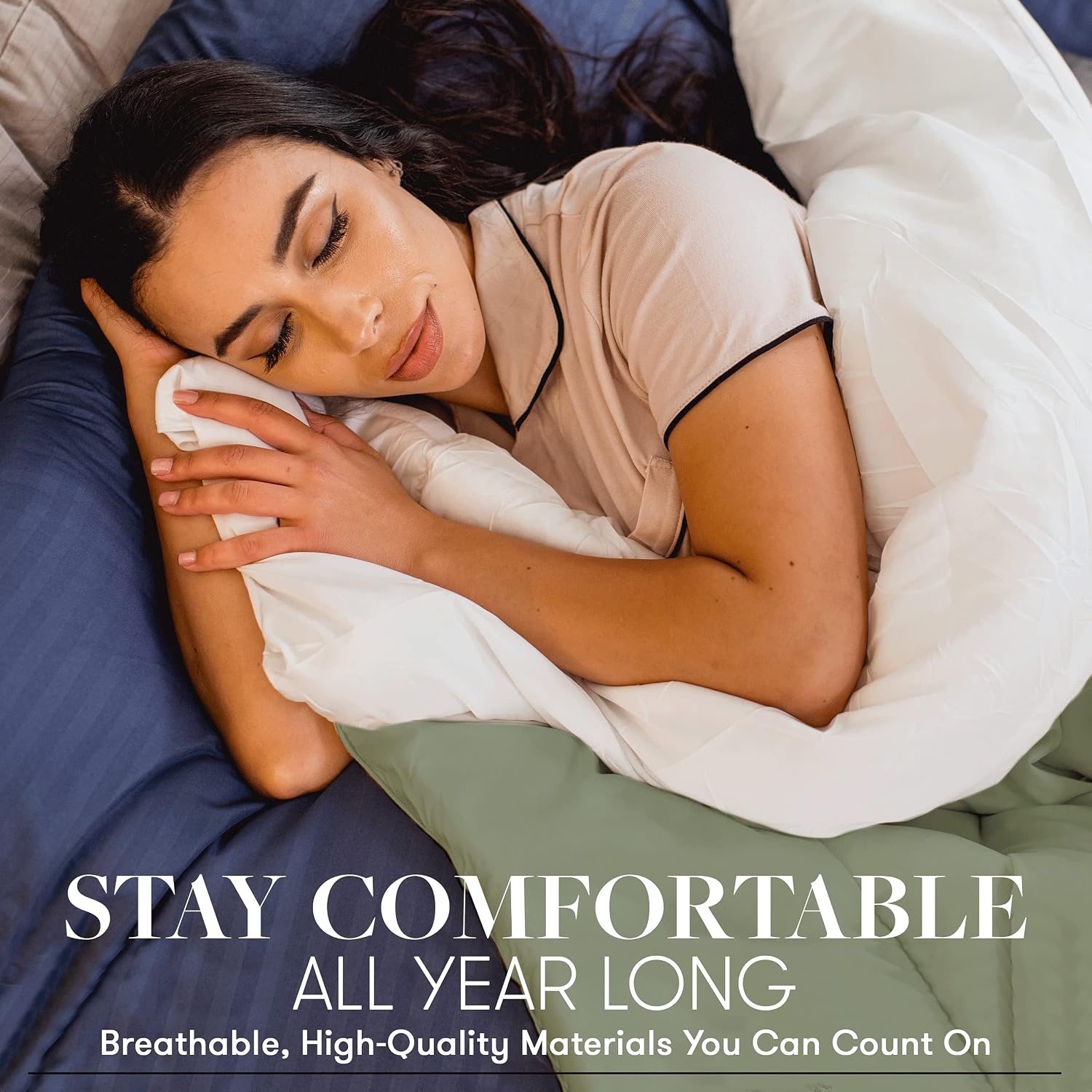 image:imageBeckham Hotel Collection Goose Down Alternative Reversible Comforter All Season Premium Quality Luxury Comforter TwinTwin XL GreyBlack