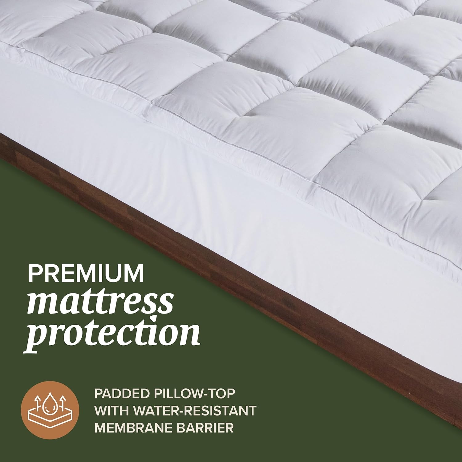 image:imageBeckham Hotel Collection King Size Mattress Pad Extra Padded amp Protector Hybrid Quilted Pillow Top Mattress Cover Thick Plush Fitted Mattress Topper for BedQueen