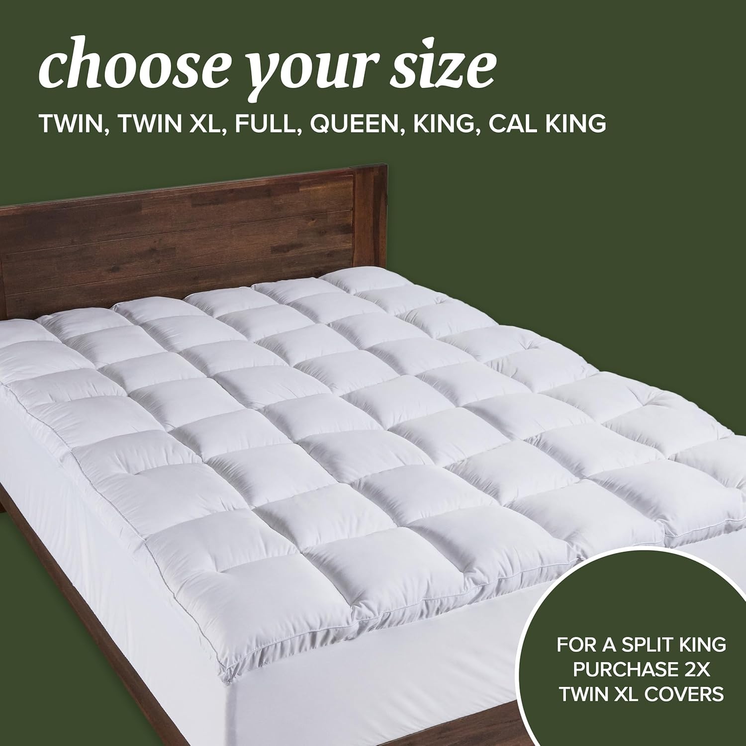 image:imageBeckham Hotel Collection King Size Mattress Pad Extra Padded amp Protector Hybrid Quilted Pillow Top Mattress Cover Thick Plush Fitted Mattress Topper for BedTwin