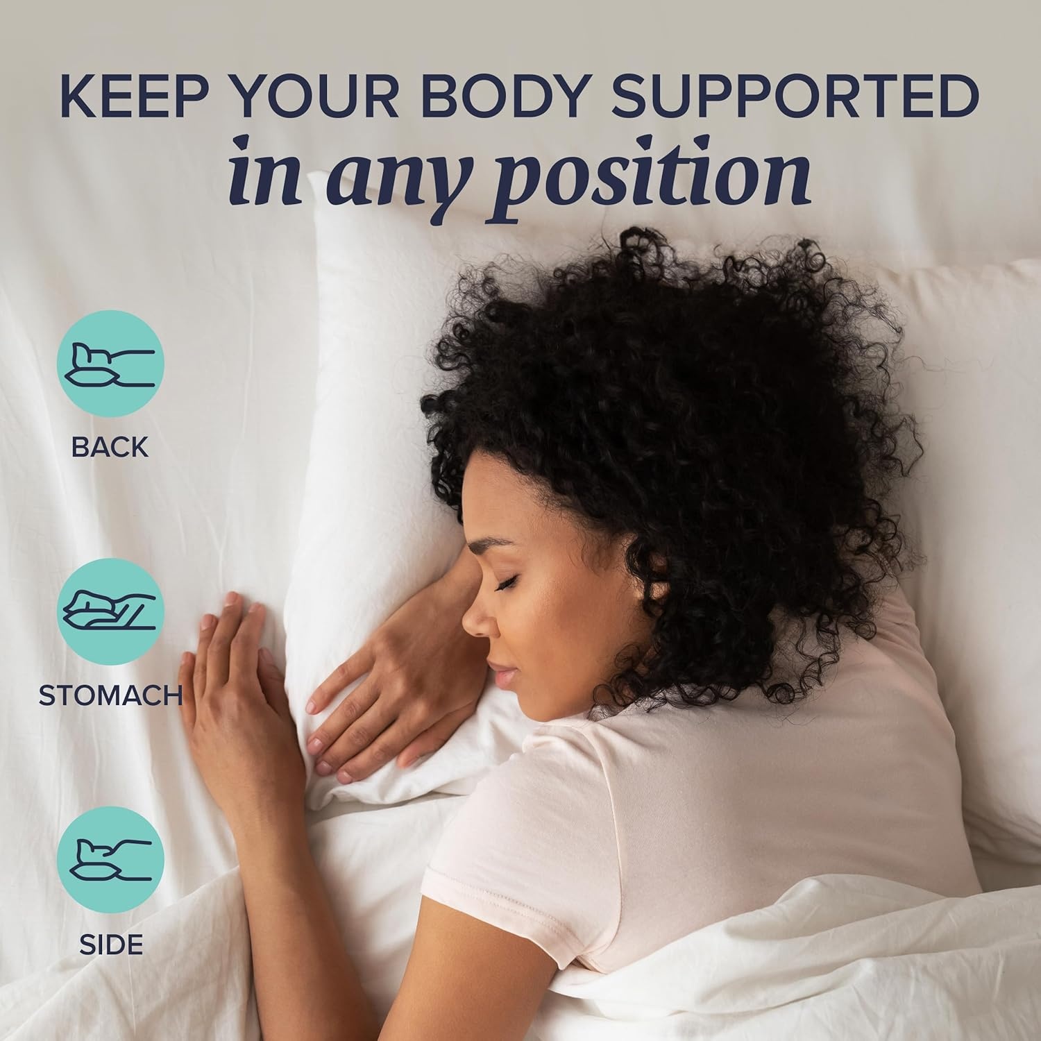 image:imageBeckham Hotel Collection King Size Memory Foam Adjustable Fill Bed Pillows Set of 2 Cooling Shredded Foam Pillow for Back Stomach or Side SleepersKing Firm Foam