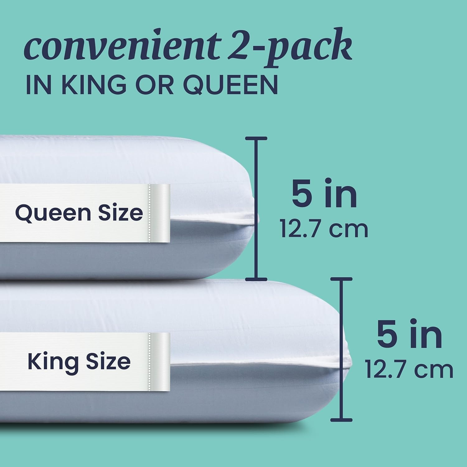 image:imageBeckham Hotel Collection King Size Memory Foam Adjustable Fill Bed Pillows Set of 2 Cooling Shredded Foam Pillow for Back Stomach or Side SleepersKing Firm Foam