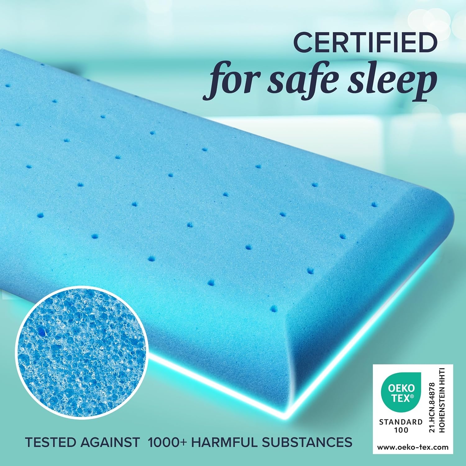 image:imageBeckham Hotel Collection King Size Memory Foam Adjustable Fill Bed Pillows Set of 2 Cooling Shredded Foam Pillow for Back Stomach or Side SleepersKing Firm Foam