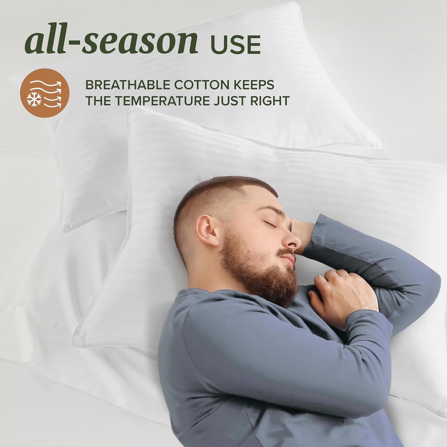 image:imageBeckham Hotel Collection King Size Pillow Protector 2 Pack with Zipper Soft and Breathable Cotton Pillow Protector CoversKing