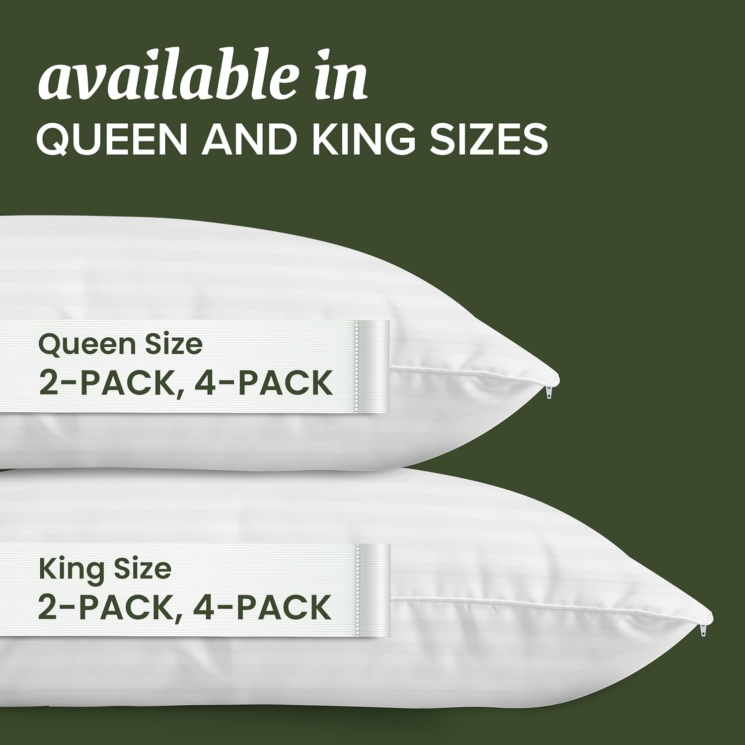 image:imageBeckham Hotel Collection King Size Pillow Protector 2 Pack with Zipper Soft and Breathable Cotton Pillow Protector CoversKing