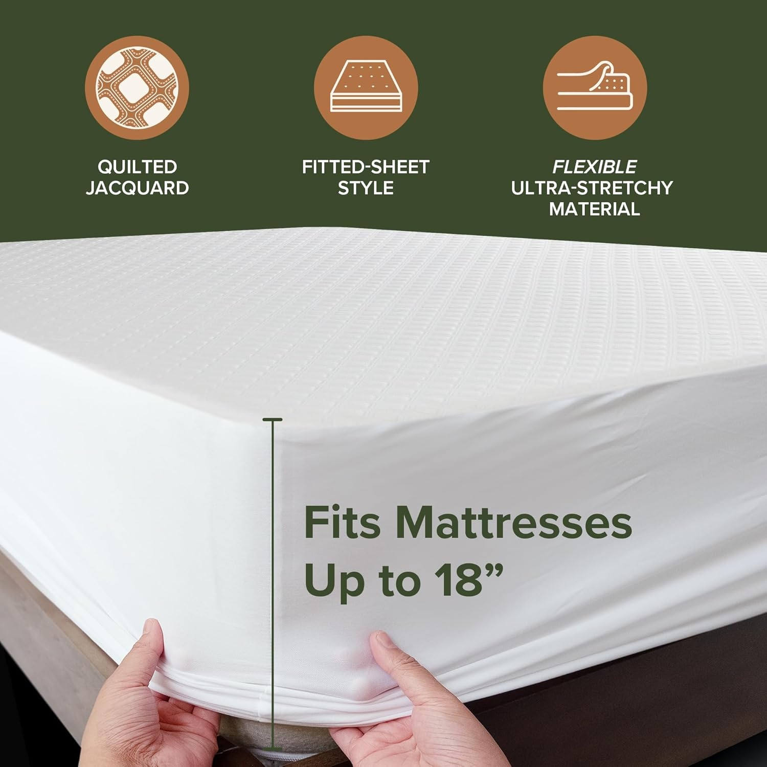 image:imageBeckham Hotel Collection Mattress Protector HotelGrade Viscose Blend Silent Waterproof Protection that Preserves Mattress Feel Twin XLFull