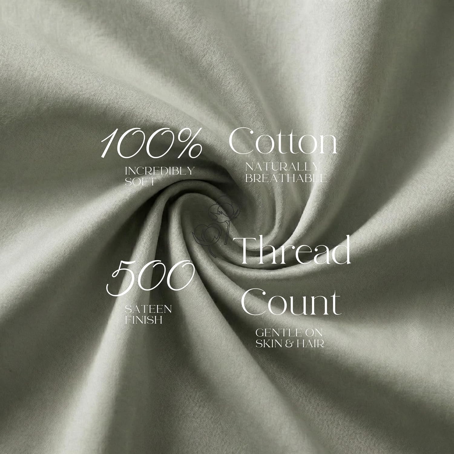 image:imageBeckham Hotel Collection Pillowcases Queen Size Set of 2 Cool Touch Cotton Sateen Fabric 500TC Silky Smooth amp Soft Open End Aqua Gray06 Aqua Gray