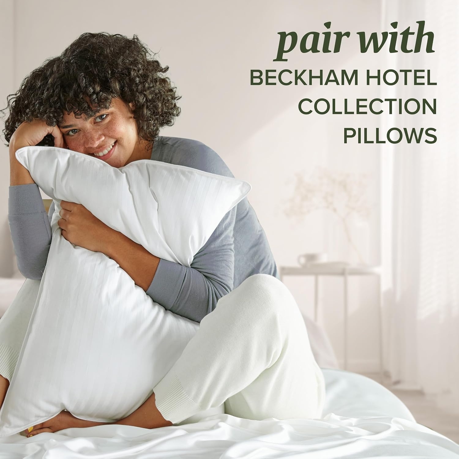 image:imageBeckham Hotel Collection Queen Size White Pillow Protector with Zipper Set of 4 Soft and Breathable Cotton Pillow Protector CoversQueen