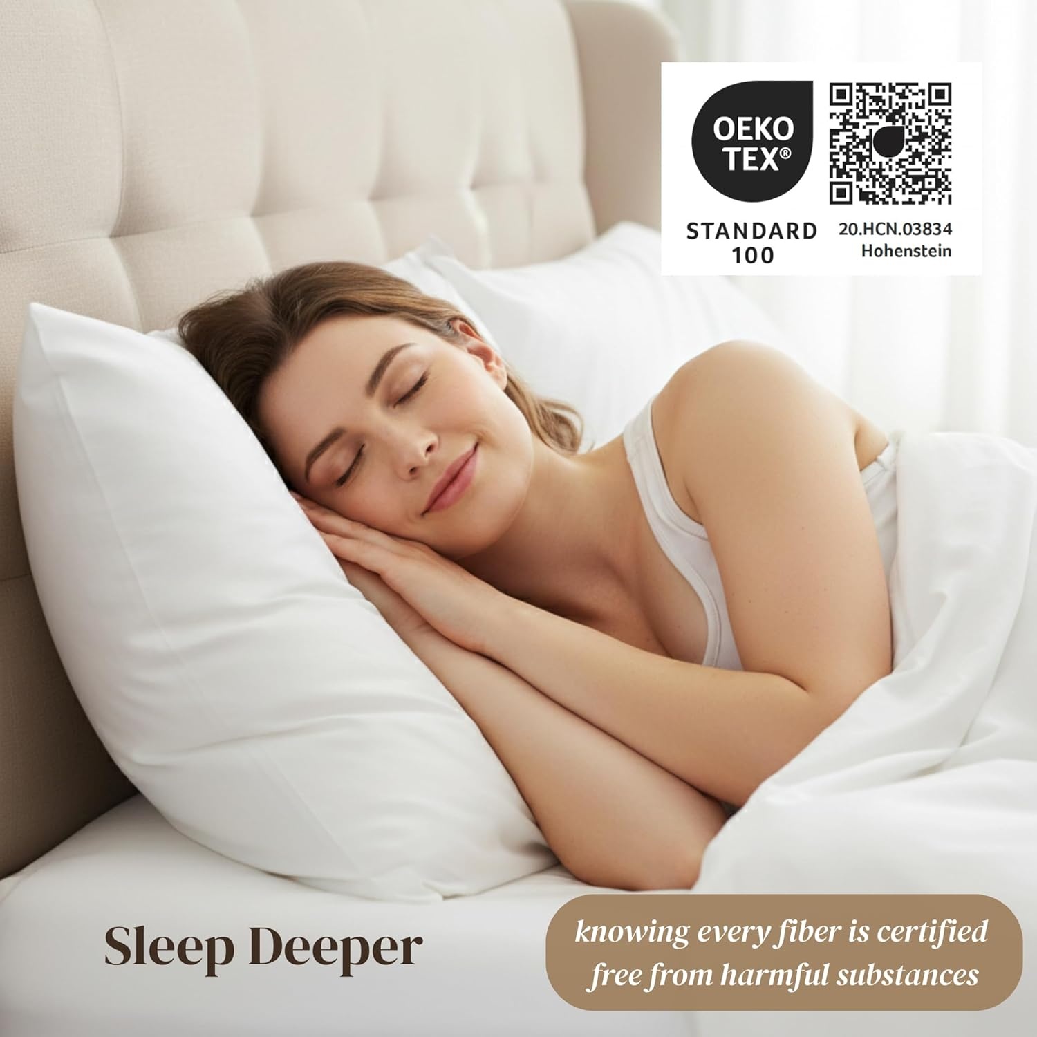 image:imageBeckham Hotel Collection Sheets Set King Size 100 Cotton Sateen Fabric Silky Smooth amp Soft Cool Touch 16 Deep Pocket 4Piece White06 Aqua Gray
