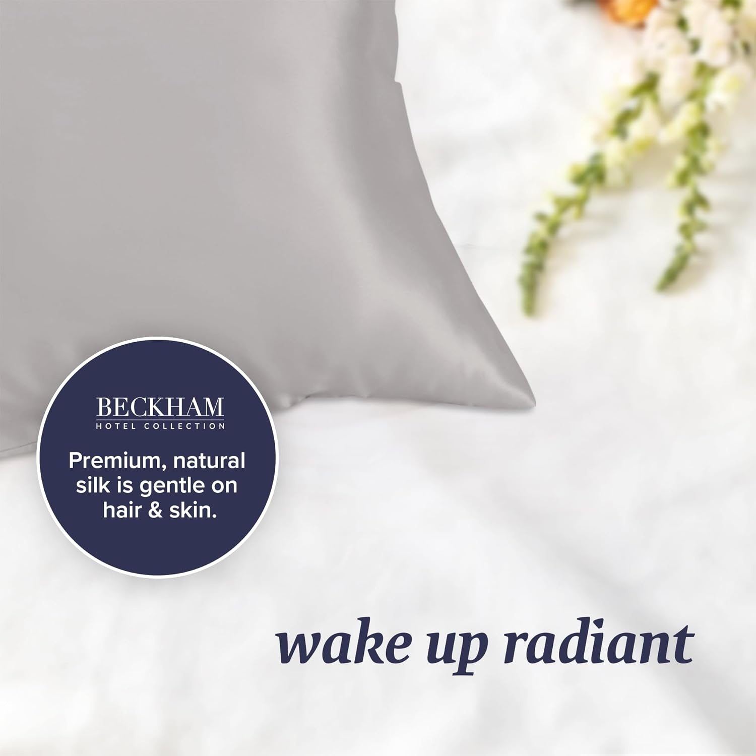 image:imageBeckham Hotel Collection Silk Pillow Case with Zipper 100 Mulberry Silk Pillowcase for Hair amp Skin 22 Momme 6A Grade OekoTEX Certified 1PC Queen Cherry Pink02 Silver Cloud