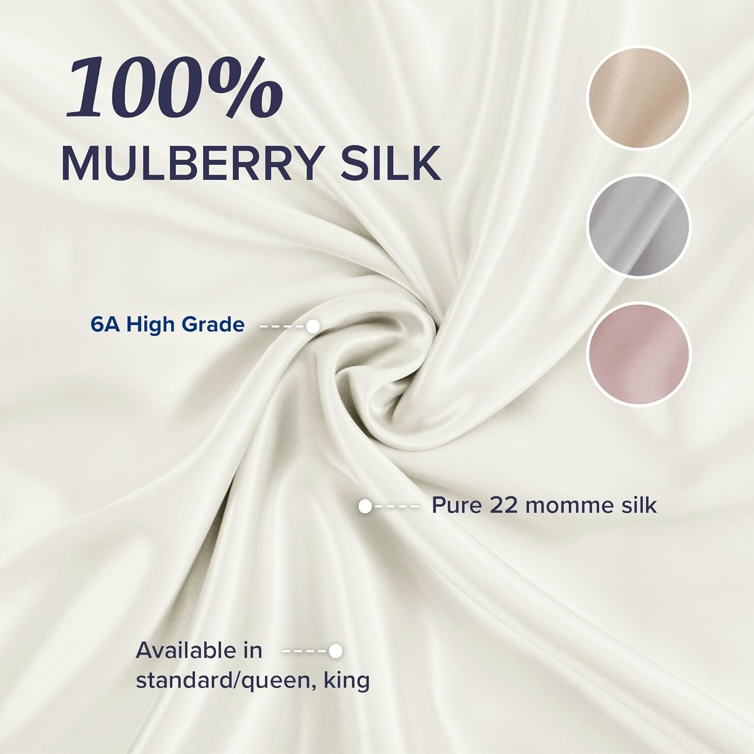 image:imageBeckham Hotel Collection Silk Pillow Case with Zipper 100 Mulberry Silk Pillowcase for Hair amp Skin 22 Momme 6A Grade OekoTEX Certified 1PC Queen Cherry Pink01 Ivory