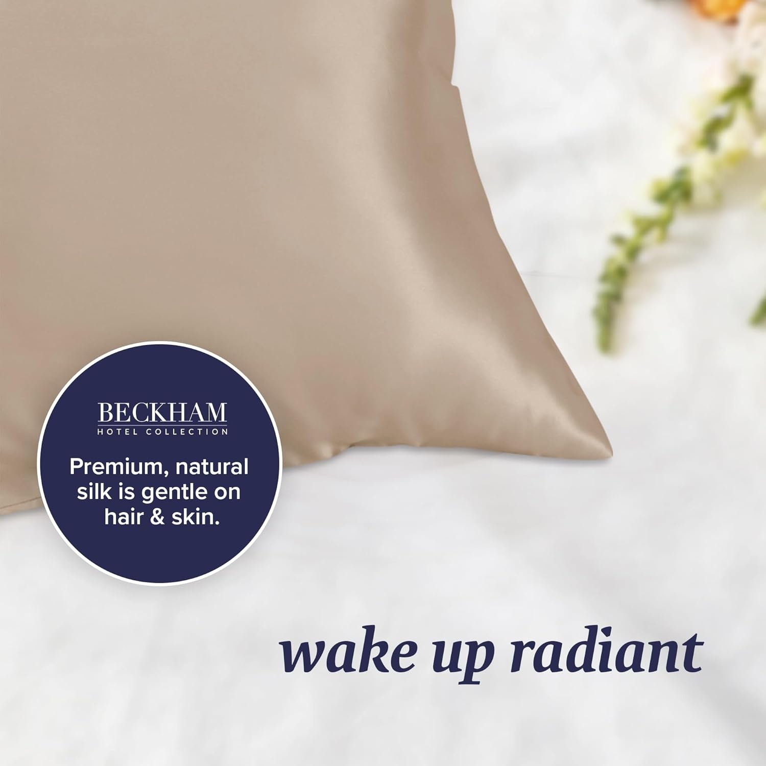 image:imageBeckham Hotel Collection Silk Pillow Case with Zipper 100 Mulberry Silk Pillowcase for Hair amp Skin 22 Momme 6A Grade OekoTEX Certified 1PC Queen Cherry Pink03 Champagne