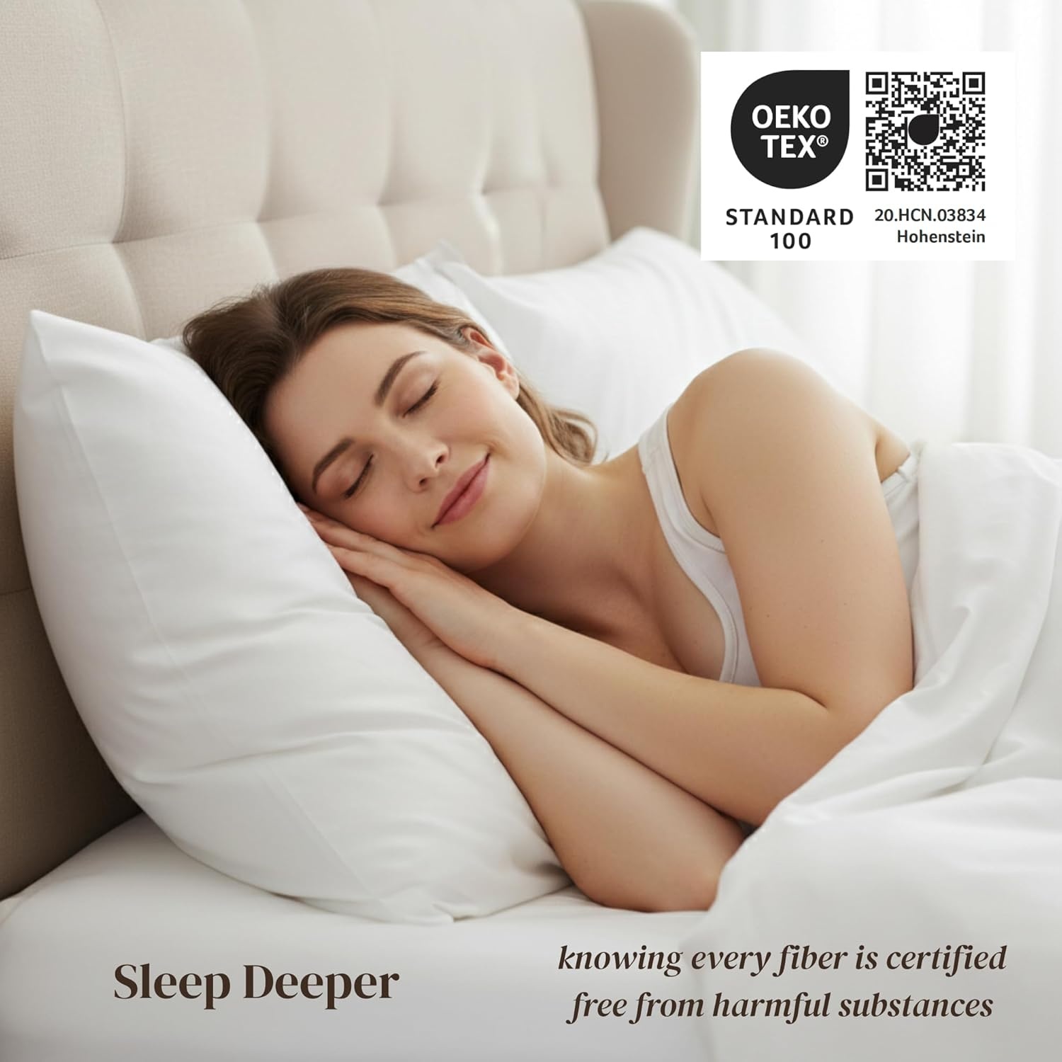 image:imageBeckham Hotel Collection White Cooling amp Sand Cotton Pillowcases King