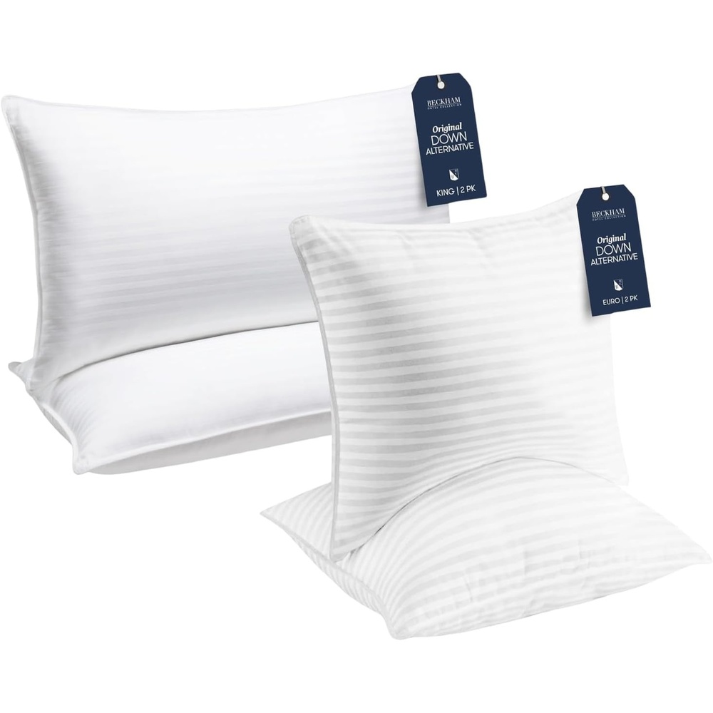 image:imageBeckham Hotel Collection Bed Pillows King Size amp Euro Size Throw Pillows Sets of 2