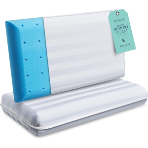 image:imageBeckham Hotel Collection King Size Memory Foam Adjustable Fill Bed Pillows Set of 2  Cooling Shredded Foam Pillow for Back Stomach or Side SleepersKing Firm Foam