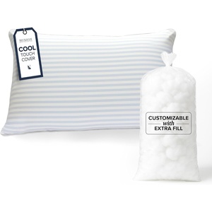 image:imageBeckham Hotel Collection Summer Sanctuary King Pillow  Cooling Qmax Adjustable Down Alternative Pillow wExtra Fill Ideal for Side Back Stomach SleepersKing Size