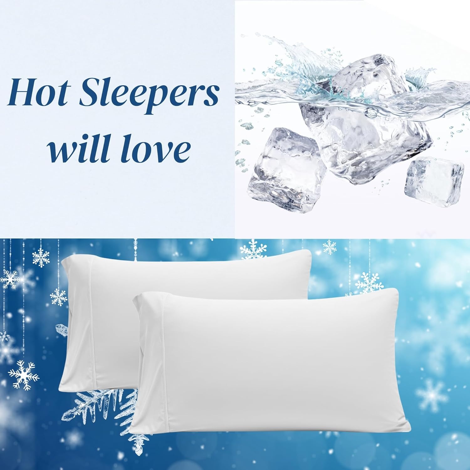 image:imageBeckham Hotel Collection 4Piece Cotton Sheet Set with 2 Additional Cooling Pillowcases for Hot Sleepers King White