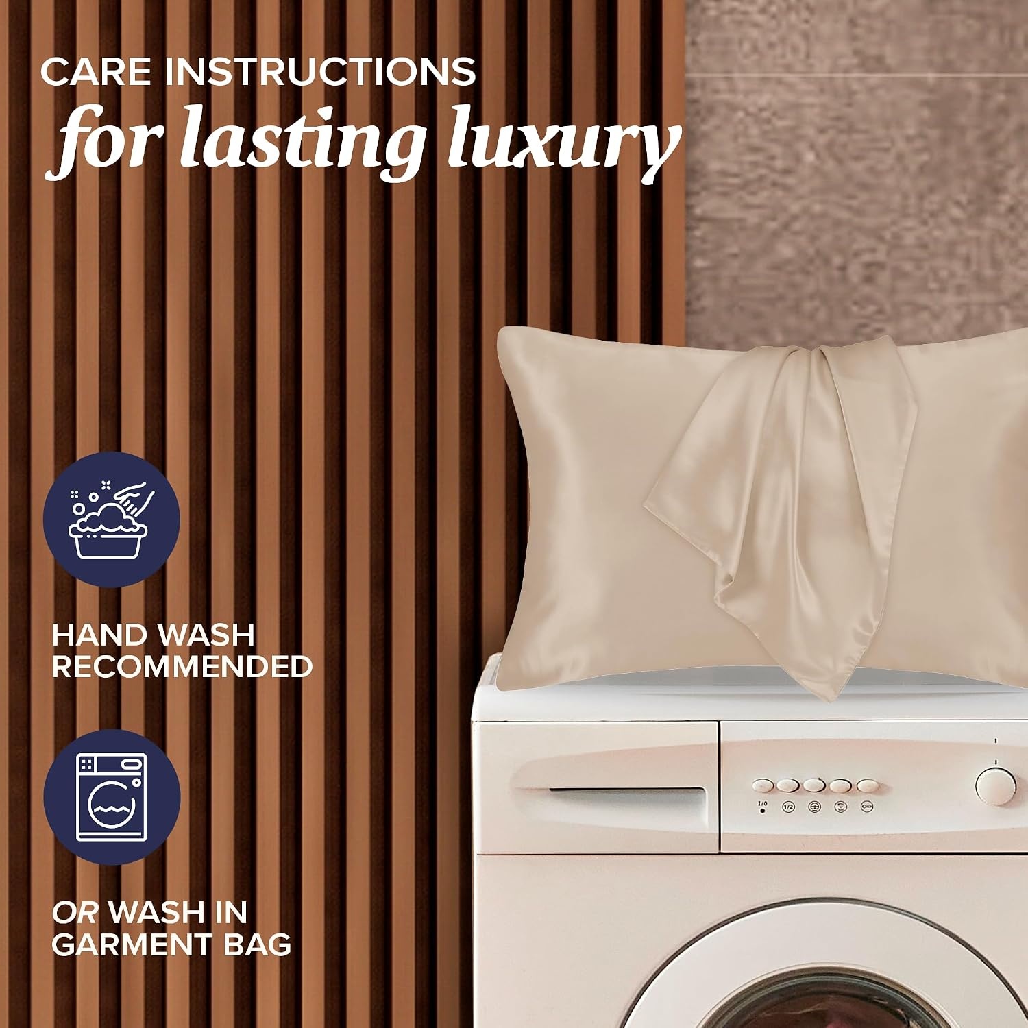 image:imageBeckham Hotel Collection Adjustable Cooling Pillow with Mulberry Silk Pillowcase for Hot Sleeper amp Beauty Sleep 1PC Set King Champagne