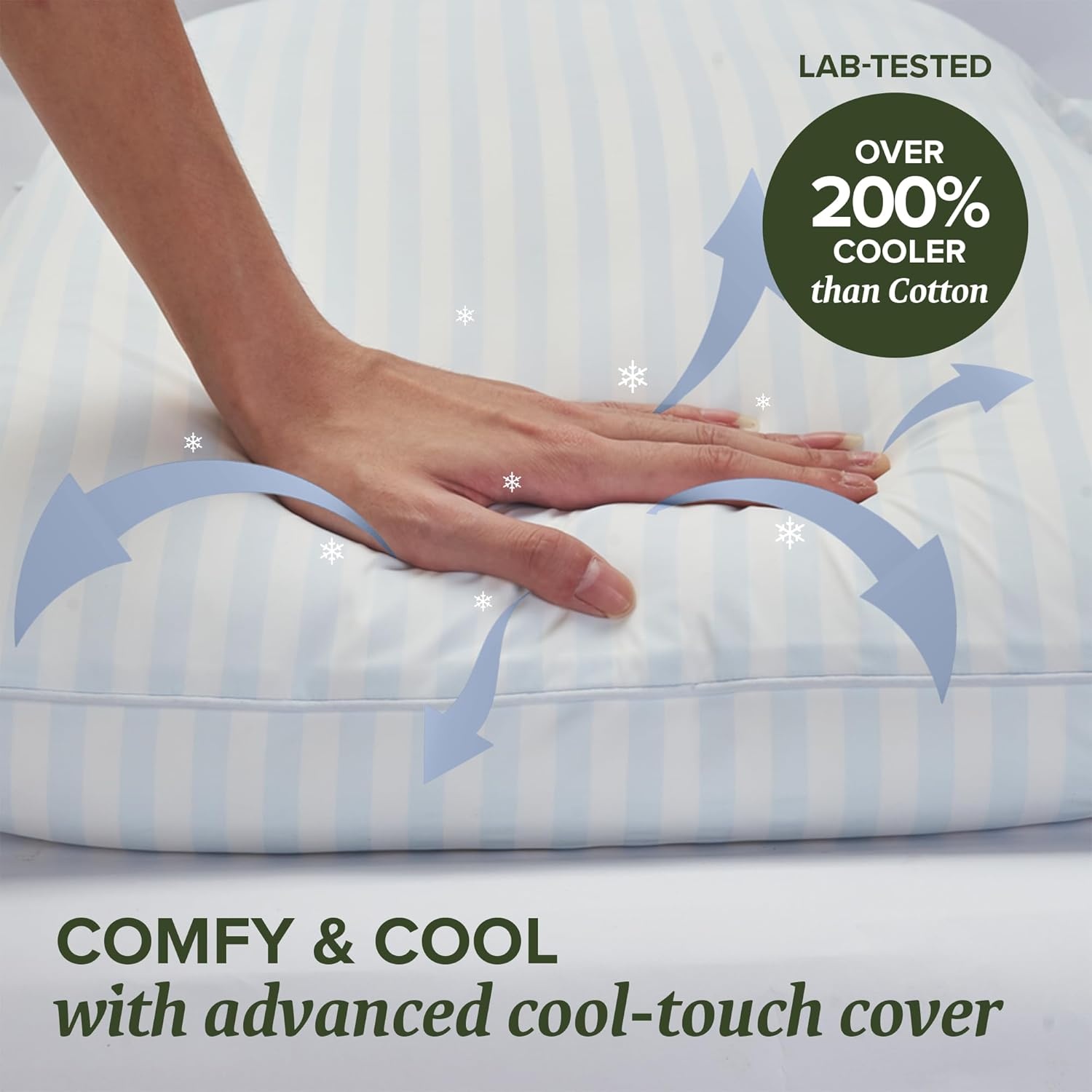 image:imageBeckham Hotel Collection Adjustable Cooling Pillow with Mulberry Silk Pillowcase for Hot Sleeper amp Beauty Sleep 1PC Set King Champagne
