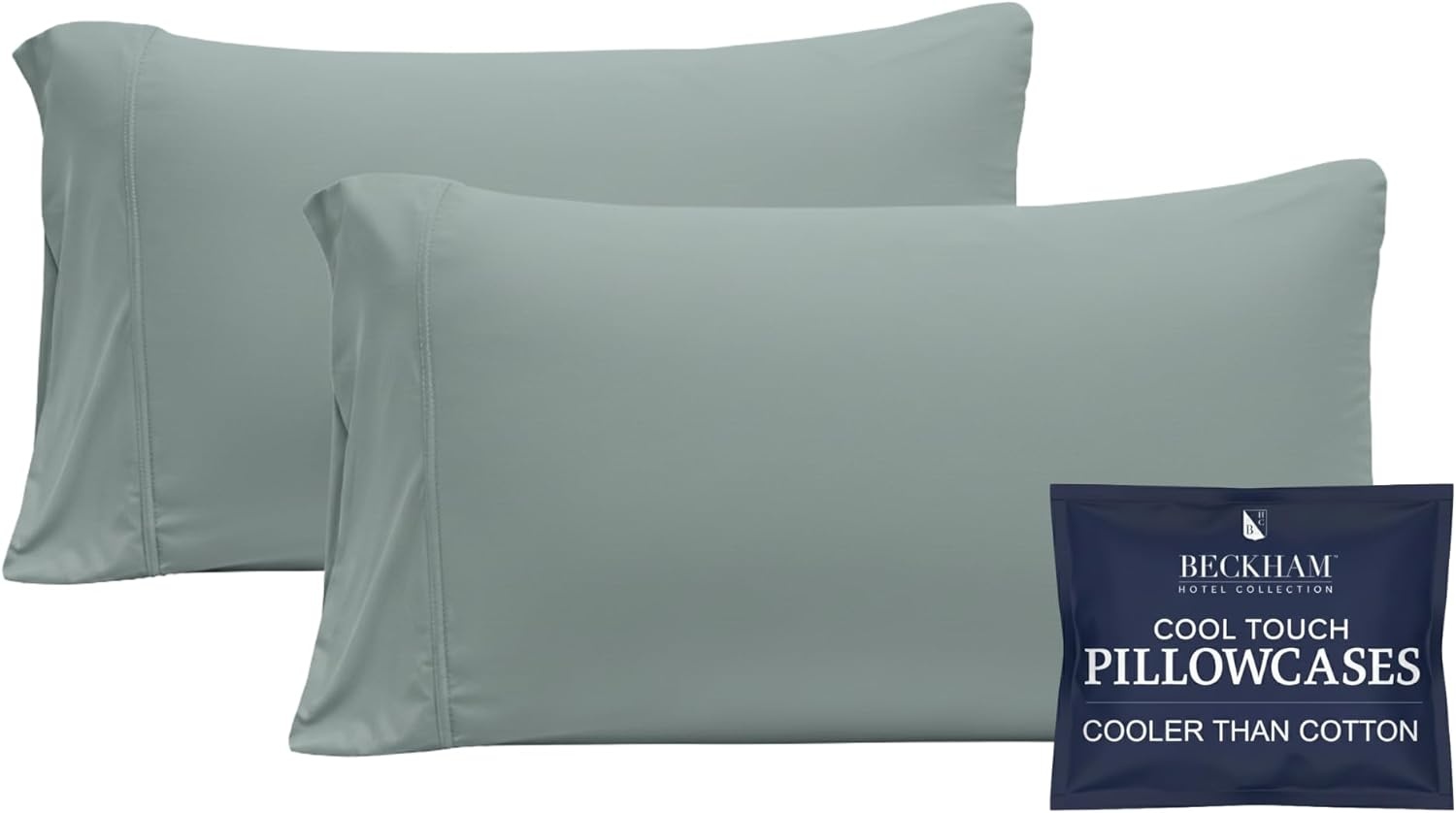 image:imageBeckham Hotel Collection Bed Pillowcases Cotton amp Cooling Queen Gray