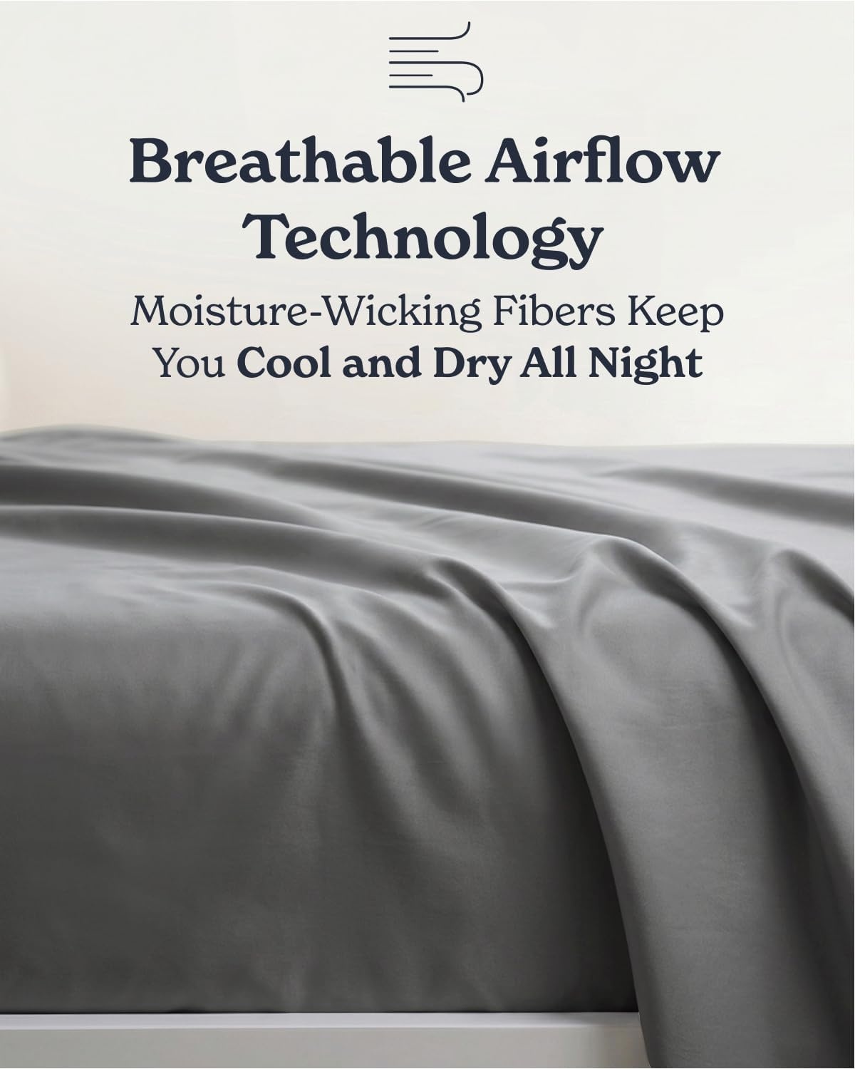 image:imageBeckham Hotel Collection Cal King 4 Piece Cooling Sheet Set for Hot Sleepers Silky Soft Breathable amp Cooling Summer Bed Sheets Fits Mattress Up to 16 Deep Pockets Wrinkle amp Fade Free Dark Gray