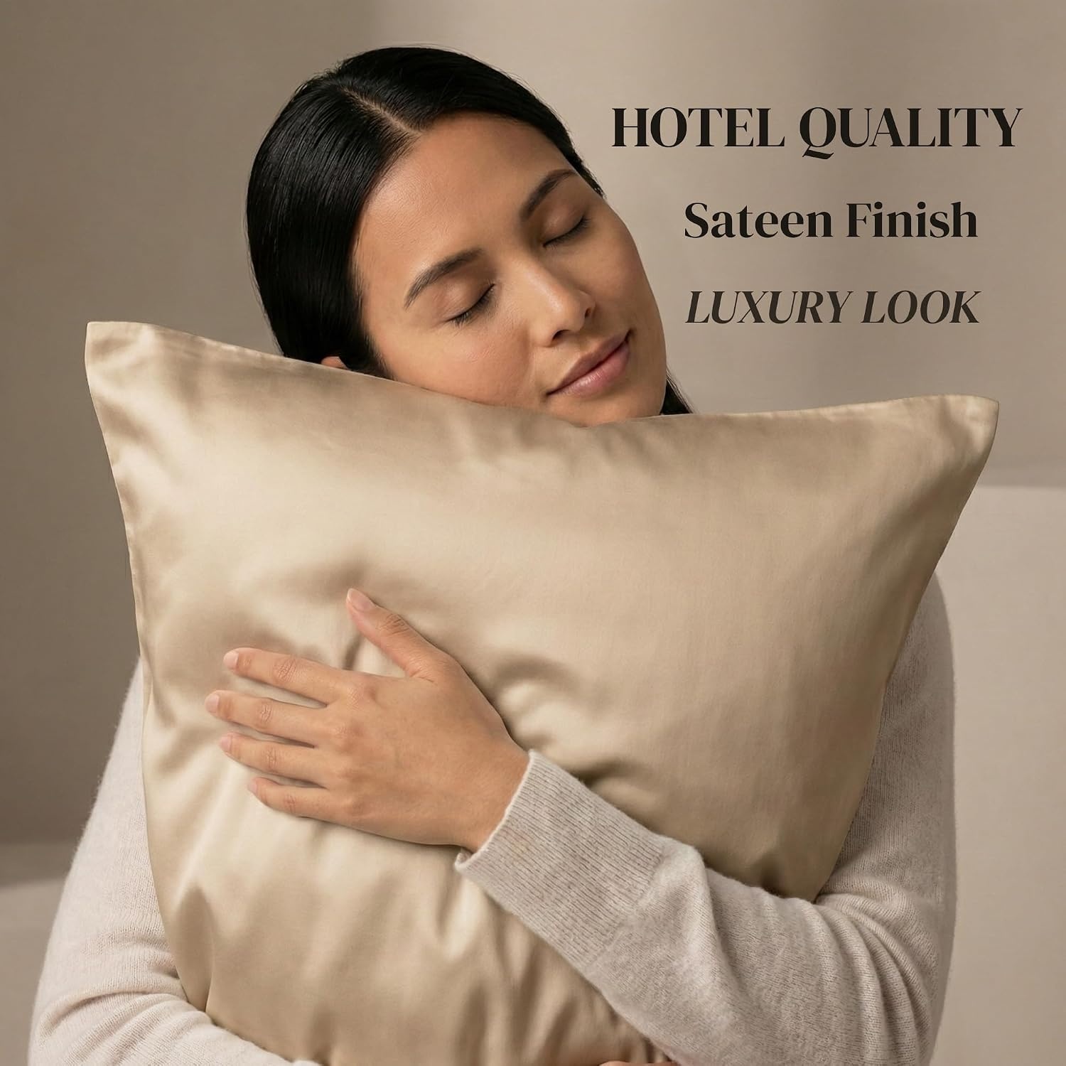 image:imageBeckham Hotel Collection Cotton Pillowcases amp Cooling Pillowcases Queen Sand