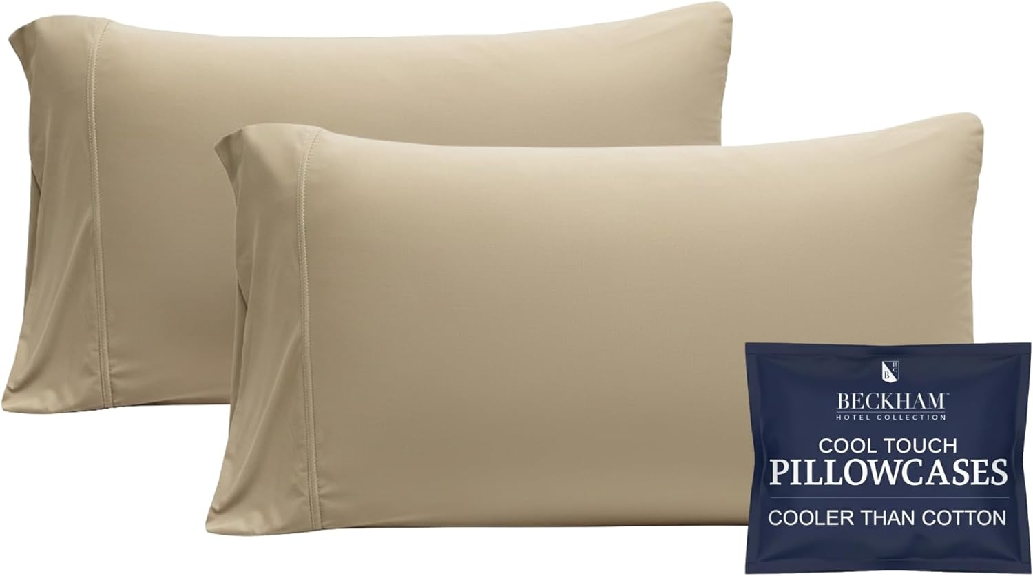 image:imageBeckham Hotel Collection Cotton Pillowcases amp Cooling Pillowcases Queen Sand