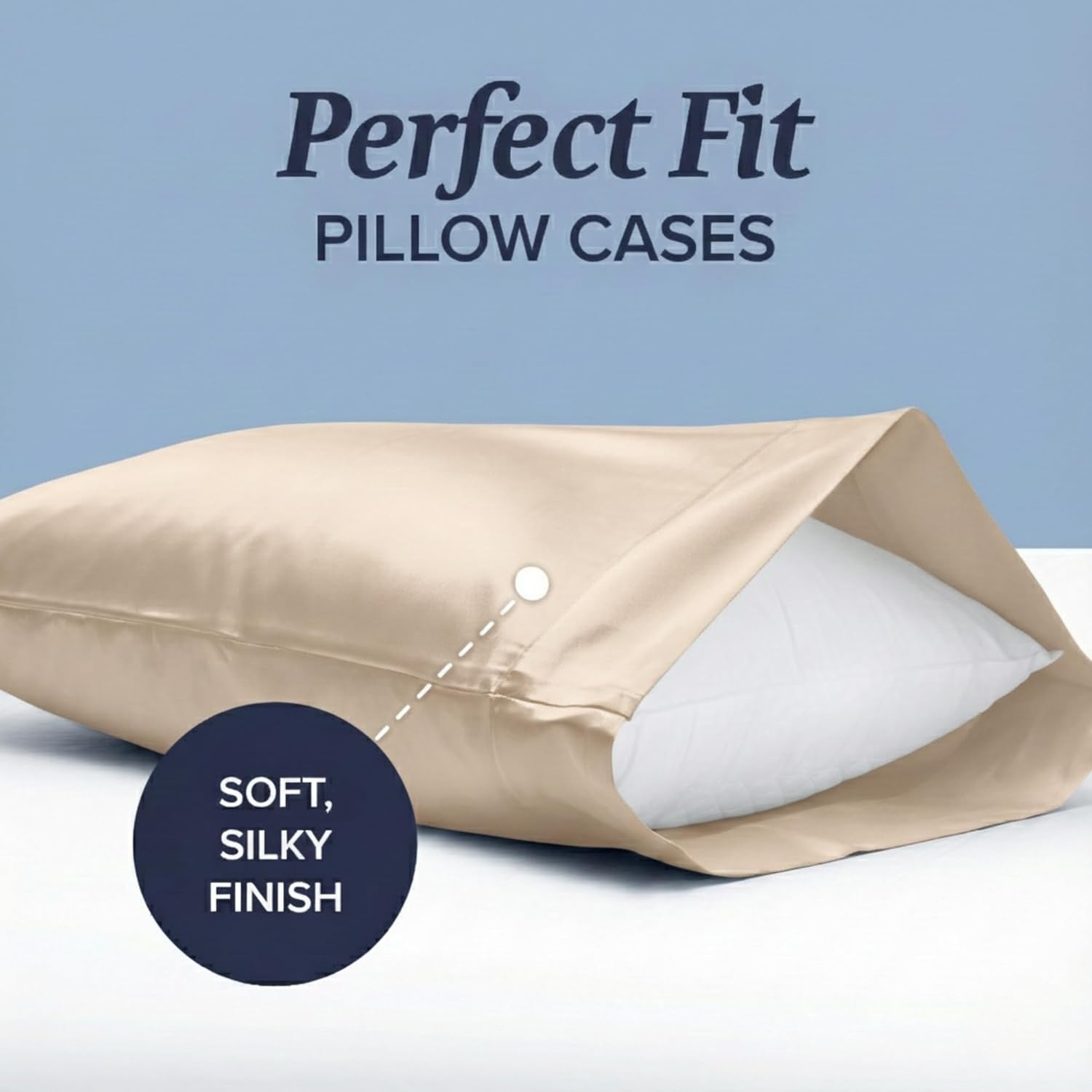 image:imageBeckham Hotel Collection Down Alternative Pillows amp Cotton Sheets 4 Piece Set 16 Deep Pocket 2 Open End Pillowcases King Sand