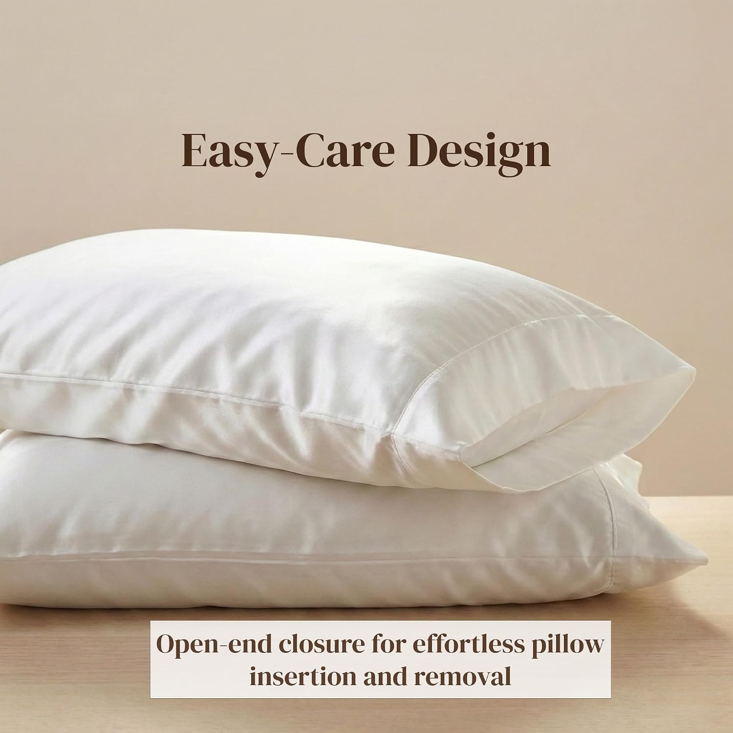 image:imageBeckham Hotel Collection King Pillows with Cotton Pillowcases Sets of 2 Soft Down Alternative Pillows for Sleeping Open End Cases for Easy Changing White