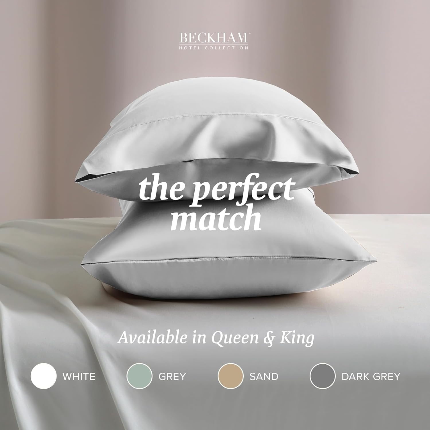 image:imageBeckham Hotel Collection King Size Pillow Protectors amp Cotton Pillowcases Set of 2