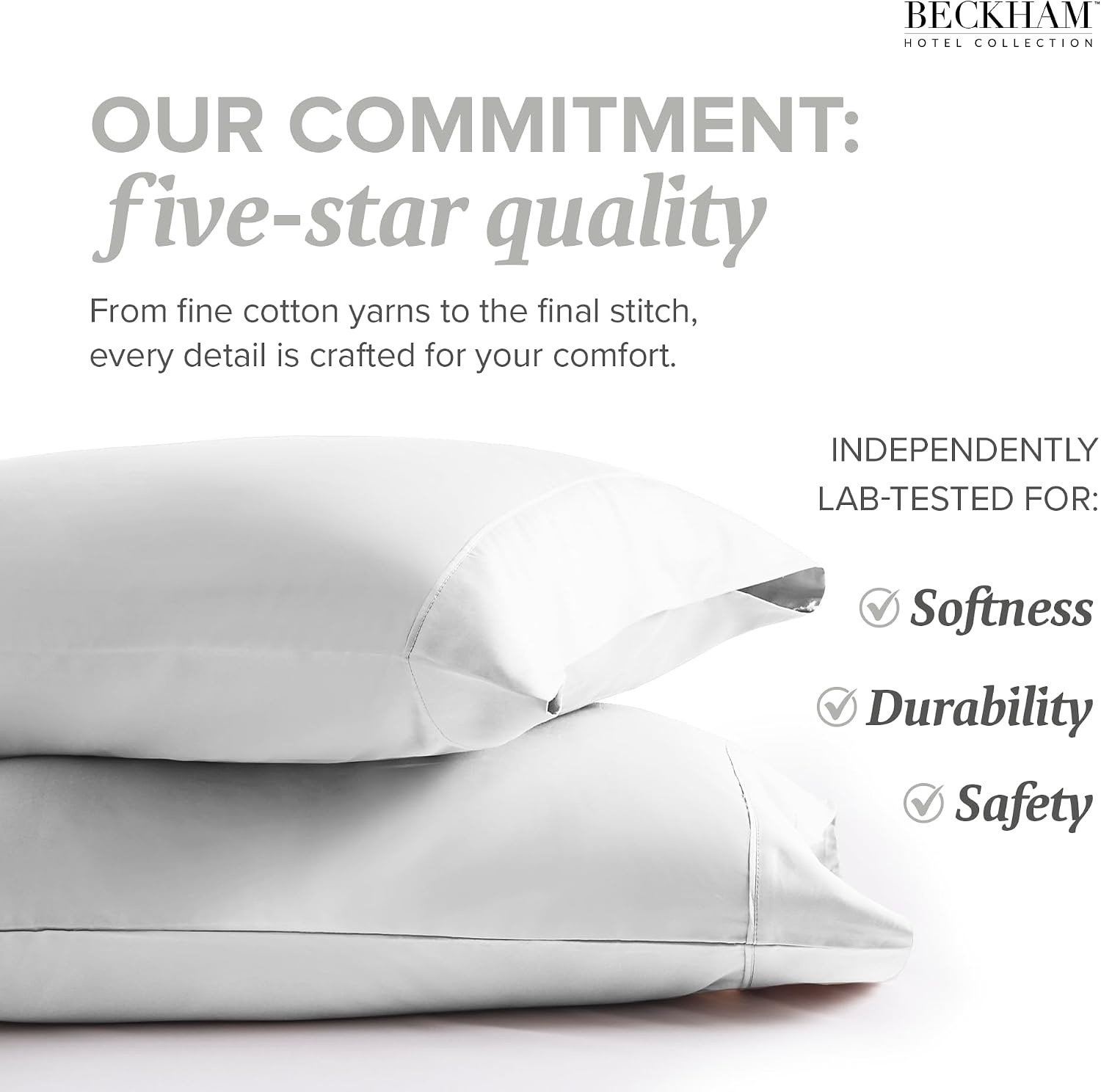 image:imageBeckham Hotel Collection Mattress Pad amp Cotton Pillowcases King White