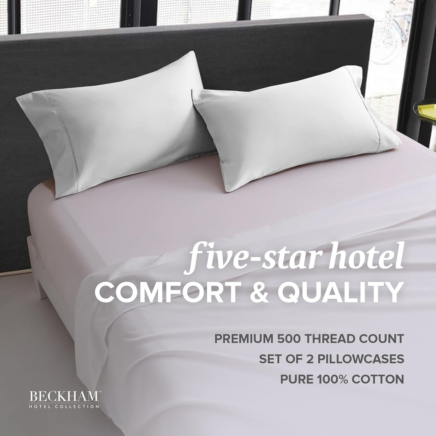 image:imageBeckham Hotel Collection Mattress Pad amp Cotton Pillowcases King White