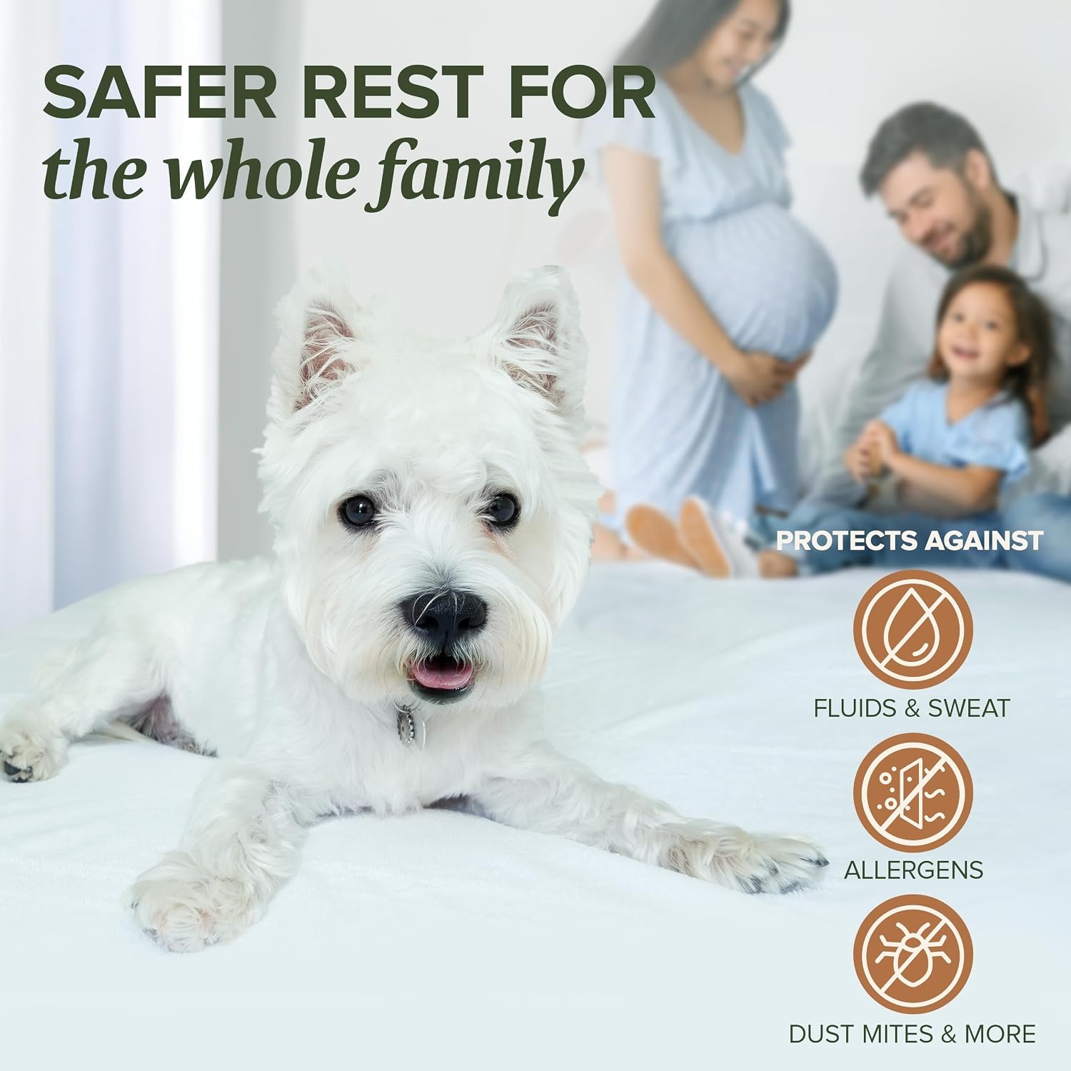 image:imageBeckham Hotel Collection Mattress Protector HotelGrade Cotton Blend Silent Waterproof Protection LowProfile Design that Preserves Mattress Feel QueenTwin