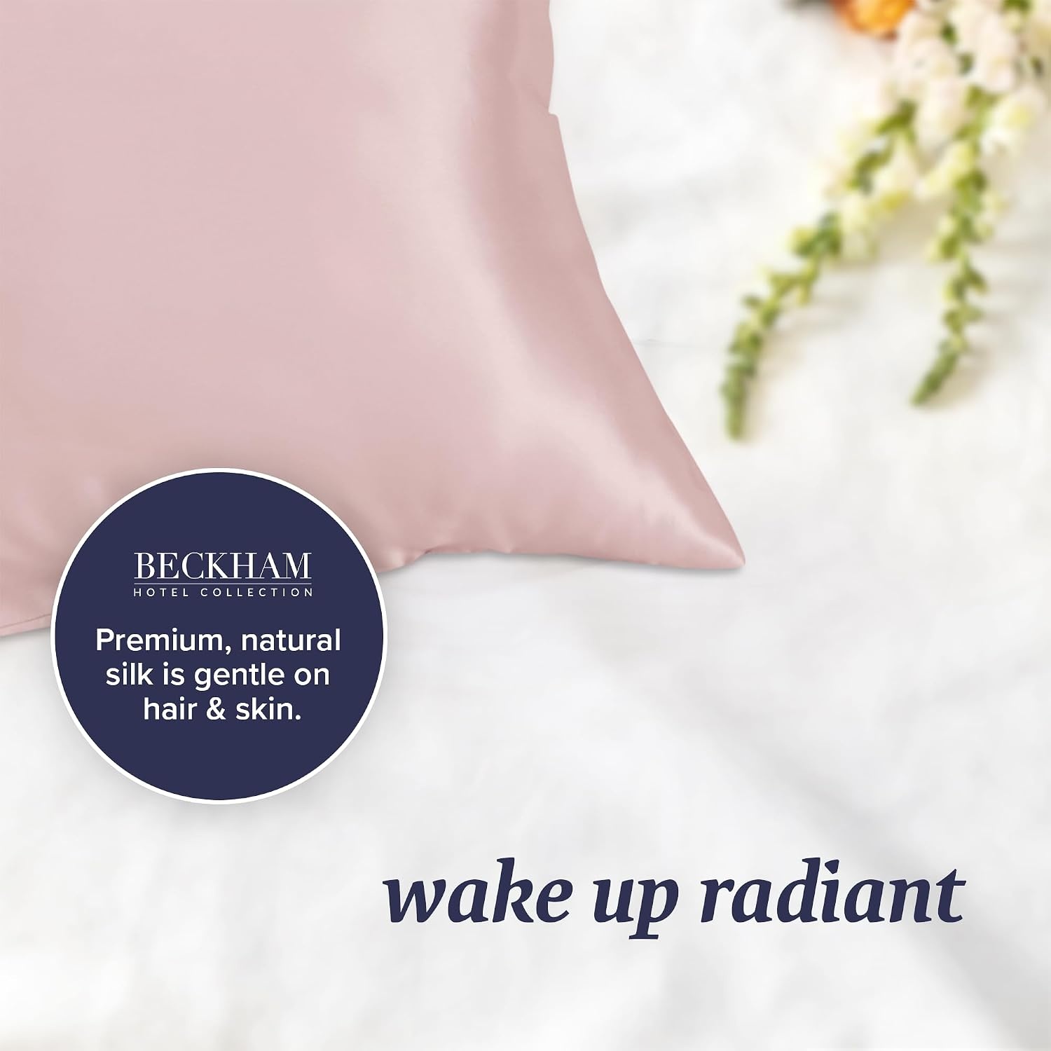 image:imageBeckham Hotel Collection Pillows with 2 Silk Pillowcases for Hair amp Skin 22 Momme 6A Grade Mulberry Silk King Cherry Pink