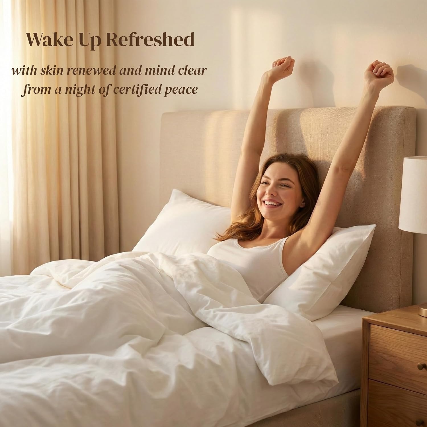 image:imageBeckham Hotel Collection Queen Pillows with Cotton Pillowcases Sets of 2 Soft Down Alternative Pillows Open End Cases for Easy Changing Dark Gray