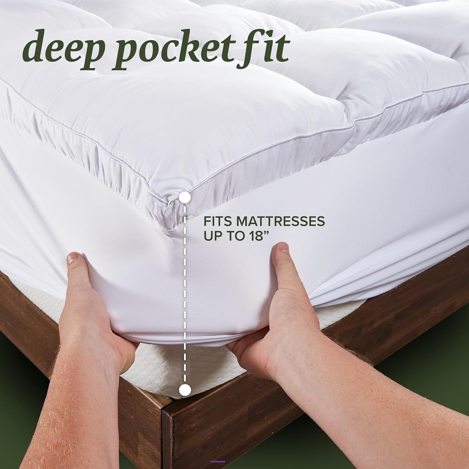 image:imageBeckham Hotel Collection Queen Size Down Alternative Pillows Set of 2 and Queen Size Hybrid Mattress Protector amp Pad