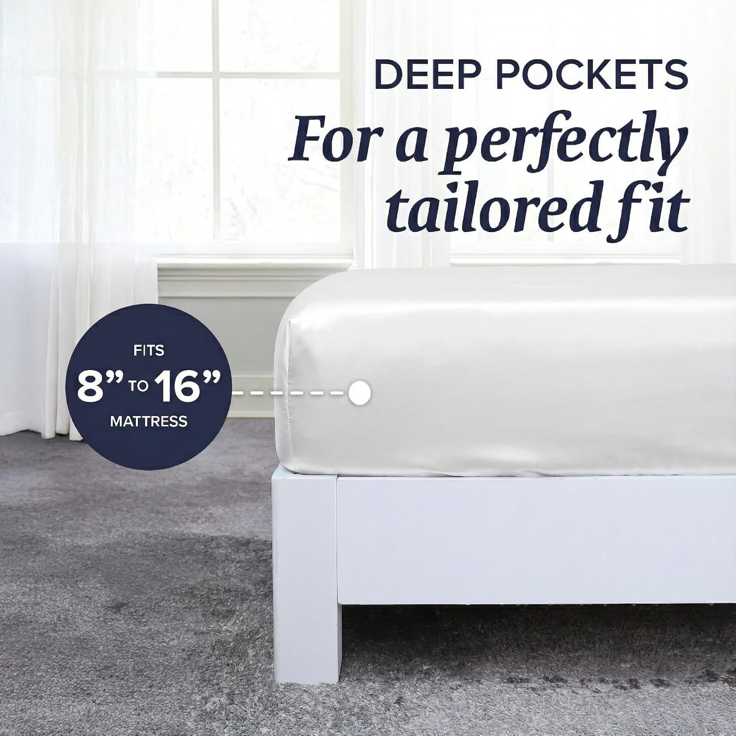 image:imageBeckham Hotel Collection Queen Size Mattress Pad amp White Cotton Sheet Set Deep Pocket All Season Use