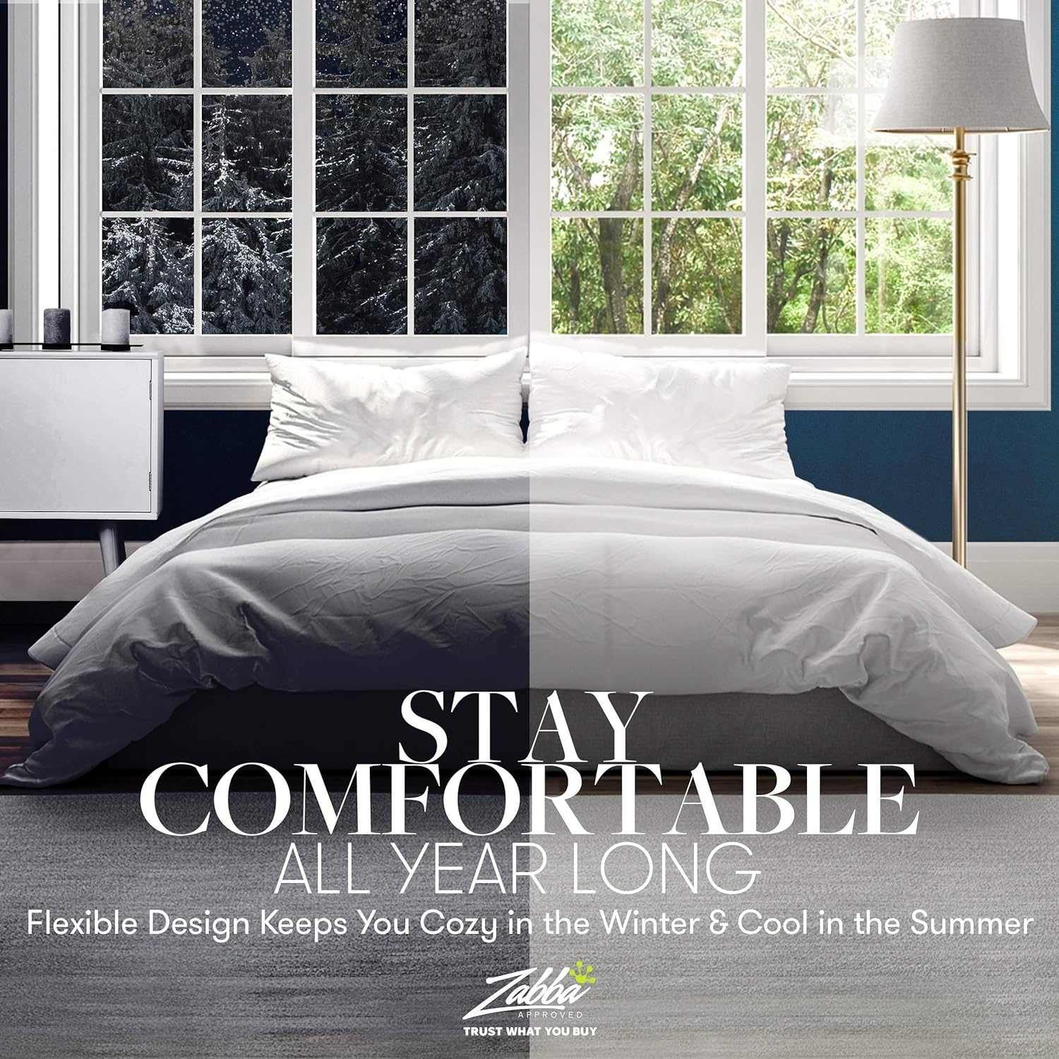 image:imageBeckham Hotel Collection Sleep Essentials Bundle FullQueen Comforter amp 2 Queen Pillow Protectors Luxury Bedding Set for AllSeason Comfort amp Protection