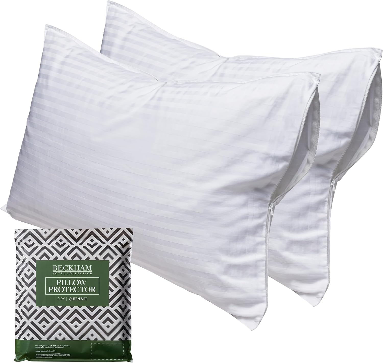 image:imageBeckham Hotel Collection Sleep Essentials Bundle FullQueen Comforter amp 2 Queen Pillow Protectors Luxury Bedding Set for AllSeason Comfort amp Protection