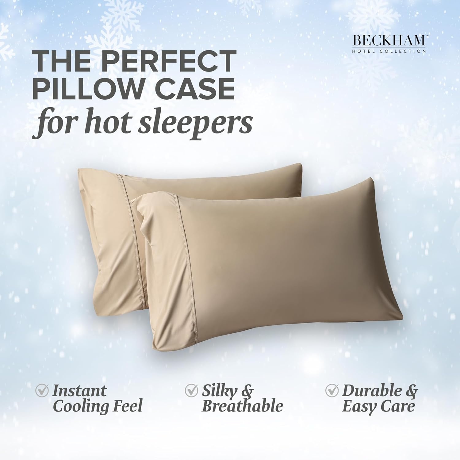 image:imageBeckham Hotel Collection Summer Sanctuary King Pillow amp Cooling Pillowcases Sand