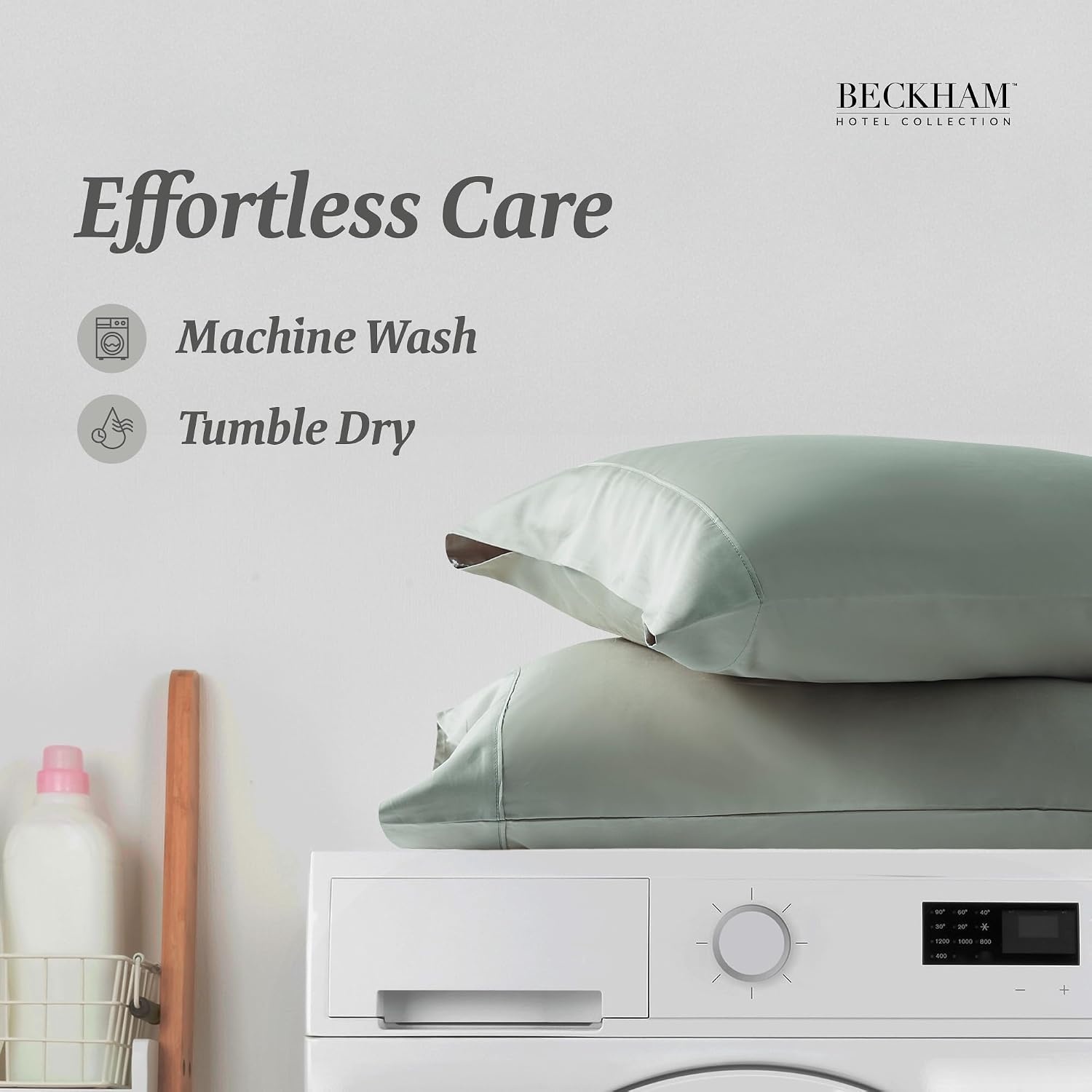 image:imageBeckham Hotel Collection Summer Sanctuary King Pillow amp Cotton Pillowcases Aqua Gray
