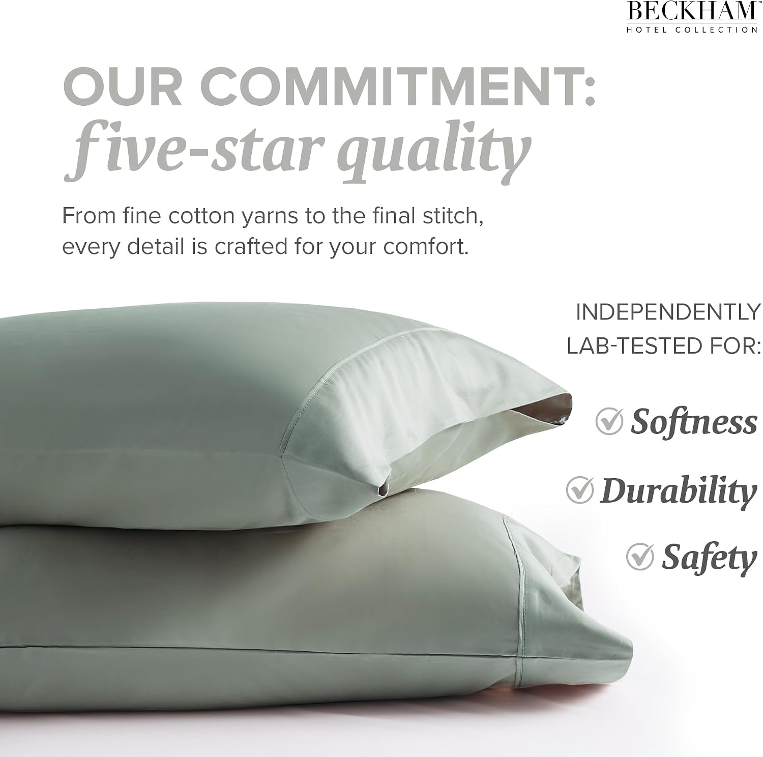 image:imageBeckham Hotel Collection Summer Sanctuary King Pillow amp Cotton Pillowcases Aqua Gray
