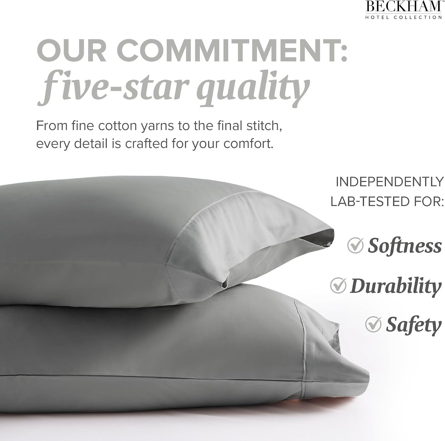 image:imageBeckham Hotel Collection Summer Sanctuary King Pillow amp Cotton Pillowcases Dark Gray